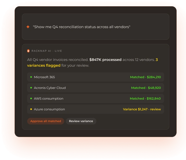 AI automation dashboard showing successful billing tasks