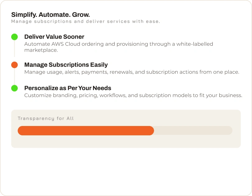 Subscription management interface