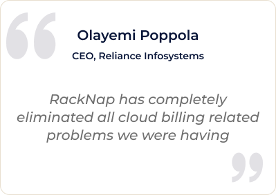 RackNap MSP dashboard showing revenue metrics and activity