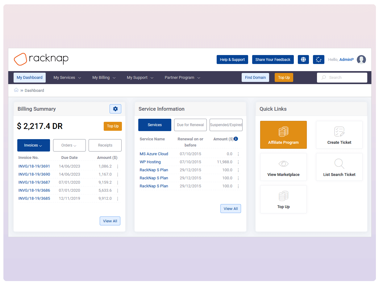 Customer Panel