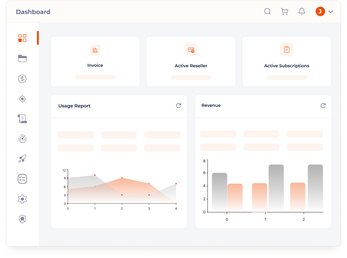 RackNap dashboard showing revenue charts and billing tables